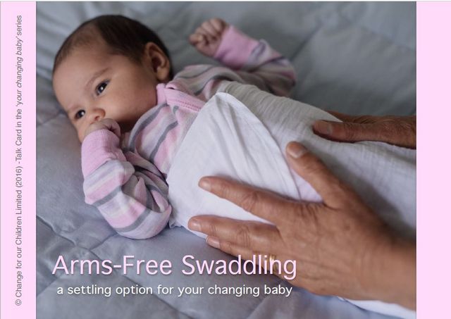 Hands out swaddle for newborn new arrivals